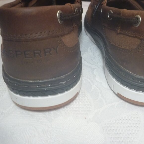 New Sperry Tarpon Ultralite 2-Eye Boat Shoes Brown Leather Men 8 M Top Sider - Picture 9 of 15